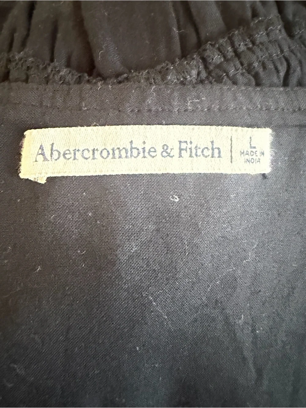 Abercrombie & Fitch Black 	 Women's Short-Sleeve Linen-Blend Babydoll Top